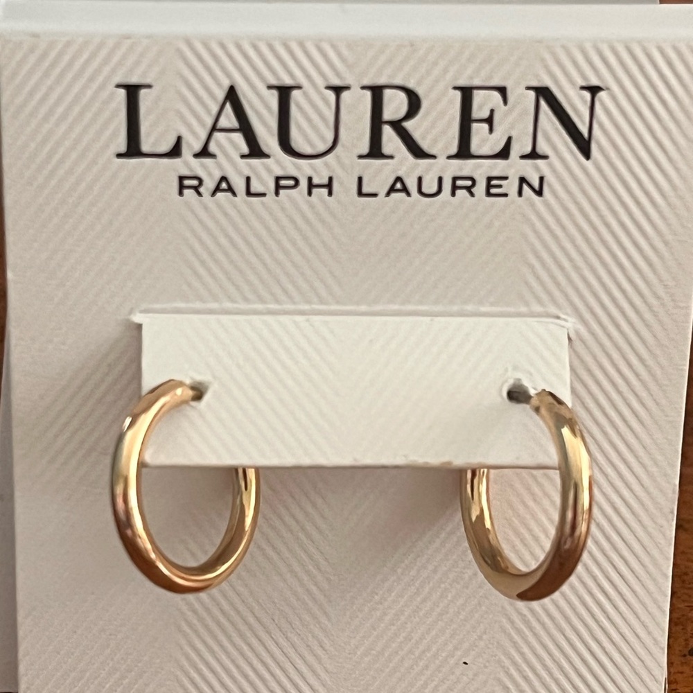 NEW Ralph Lauren Gold Hoop Earrings